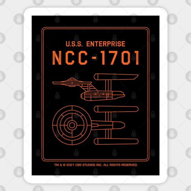 USS Enterprise NCC-1701 Schematic Sticker by avperth